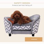 Plush Fur Dog Sofa with Wooden Frame - Gray