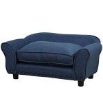 Cozy Blue Pet Sofa Bed with Cushion