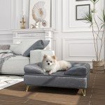 PawHut Removable Cushion Dog Sofa - Grey
