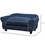 Cozy Blue Pet Sofa Bed with Cushion