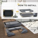 PawHut Removable Cushion Dog Sofa - Grey