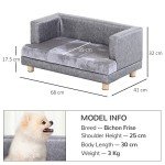 PawHut Plush Sofa Dog Bed with Wooden Frame