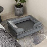 PawHut Removable Cushion Dog Sofa - Grey