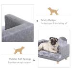PawHut Plush Sofa Dog Bed with Wooden Frame