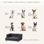 Grey Elevated Dog Sofa Bed for Small Dogs