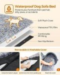 FluffyHug Calming Dog Sofa Bed - Grey