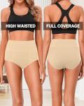 ASIMOON Plus Size High Waisted Tummy Control Briefs