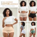DAFANY Women's High Waisted Cotton Tummy Control Boyshorts