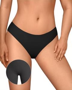 Invisible Seamless Thongs for Women - Black