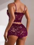 High Waist Floral Lace Sheer Pajamas Set