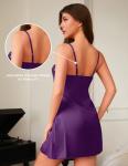 Silk Lace Trim Babydoll Nightgown for Women