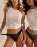 Invisible Seamless Thongs for Women - Black