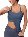 MathCat Seamless Women’s Sports Tank Top, Built-in Bra