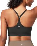 Adjustable Black Sports Bra with Removable Pads