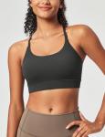 Adjustable Black Sports Bra with Removable Pads