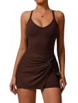 Sleeveless V Neck Tennis Dress with Built-in Bra