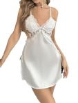 White Lace Babydoll Lingerie Dress for Women