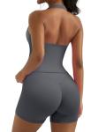 Halter Sports Bra and Biker Shorts Set