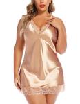 Avidlove Plus Size Satin Lace Chemise Nightgown