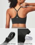 Adjustable Black Sports Bra with Removable Pads