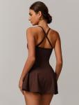 Sleeveless V Neck Tennis Dress with Built-in Bra