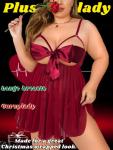 Kaei&Shi Plus Size Burgundy Babydoll Lingerie Set