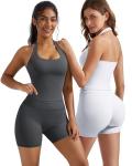Halter Sports Bra and Biker Shorts Set