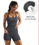 Halter Sports Bra and Biker Shorts Set