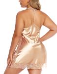 Avidlove Plus Size Satin Lace Chemise Nightgown