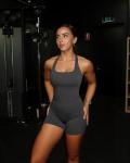 Halter Sports Bra and Biker Shorts Set