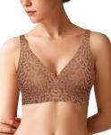 Popilush Wireless Deep V Leopard Print Bras