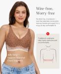 Popilush Wireless Deep V Leopard Print Bras