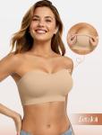 LetsJoli Strapless Push-Up Bandeau Bra - Nude