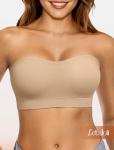LetsJoli Strapless Push-Up Bandeau Bra - Nude