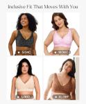 Popilush Wireless Deep V Leopard Print Bras