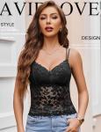 Avidlove V Neck Lace Bralette in Black