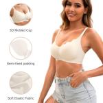 Jasmolly Women's Ultra Soft Wireless T-Shirt Bras