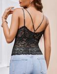 Avidlove V Neck Lace Bralette in Black