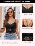 Avidlove V Neck Lace Bralette in Black