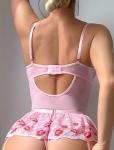 Red Underwire Corset Bodysuit Lingerie Set