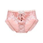 ZooChest Silk Lingerie Set for Women Sexy Soft Bra and Knicker sets Cosplay Dress Shiny Lolita Underwear Panties Pink