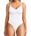 Seamless V-Neck Bodysuit Shapewear with Thong