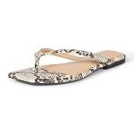Grey Faux Snakeskin Women's Thong Sandals