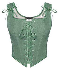 Bean Green Women's Lace-Up Renaissance Corset Bustier