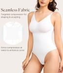 Seamless V-Neck Bodysuit Shapewear with Thong