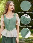 Bean Green Women's Lace-Up Renaissance Corset Bustier