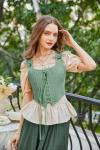 Bean Green Women's Lace-Up Renaissance Corset Bustier