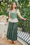 Bean Green Women's Lace-Up Renaissance Corset Bustier