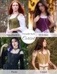 Bean Green Women's Lace-Up Renaissance Corset Bustier