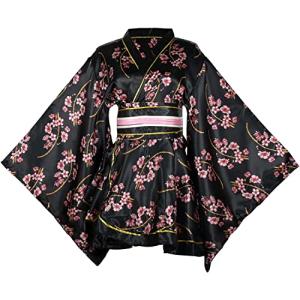 Floral Print Short Kimono Dress for Women